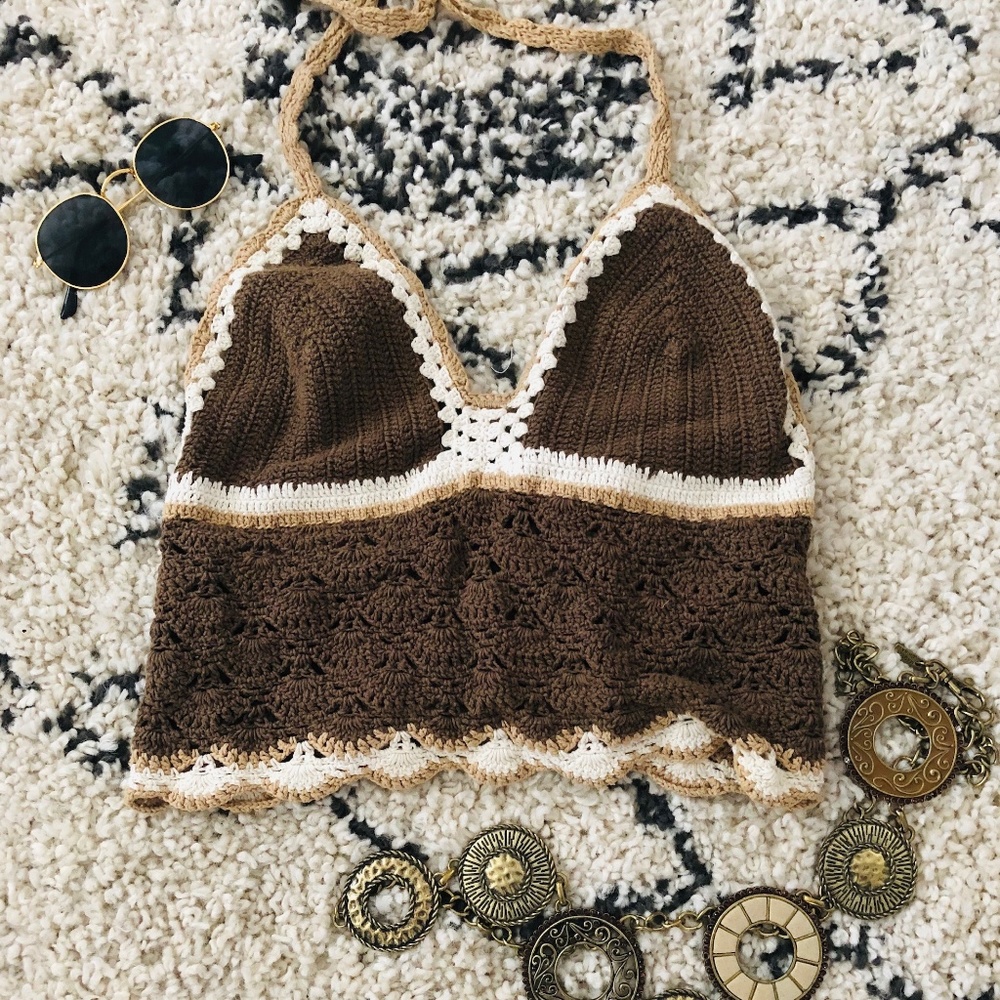 Boho Crochet Crop Halter.